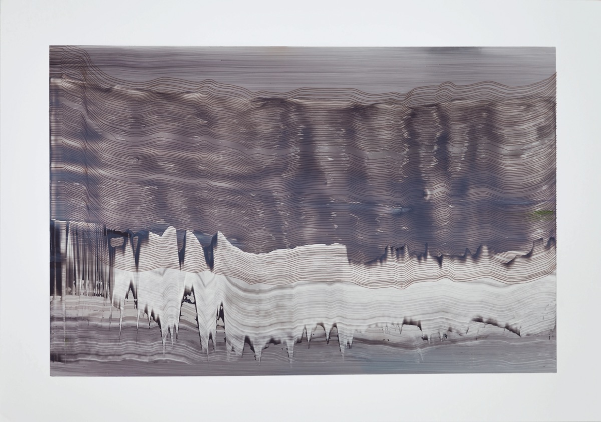 Chiffre, 2017, 45 x 64 cm, Öl auf Yopo Papier