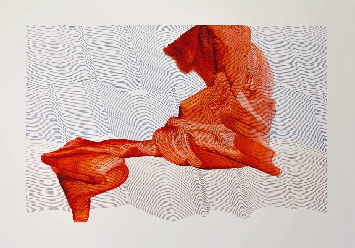 Lovis, 2018, 45 x 64 cm, Tusche, Öl auf Papier
