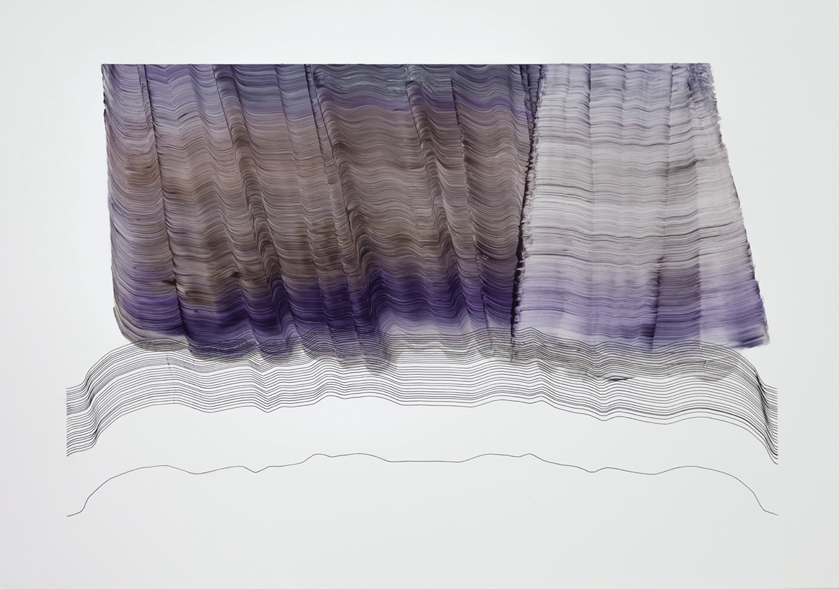 On-Line, 2017, 45 x 64 cm, Öl auf Yupo Papier