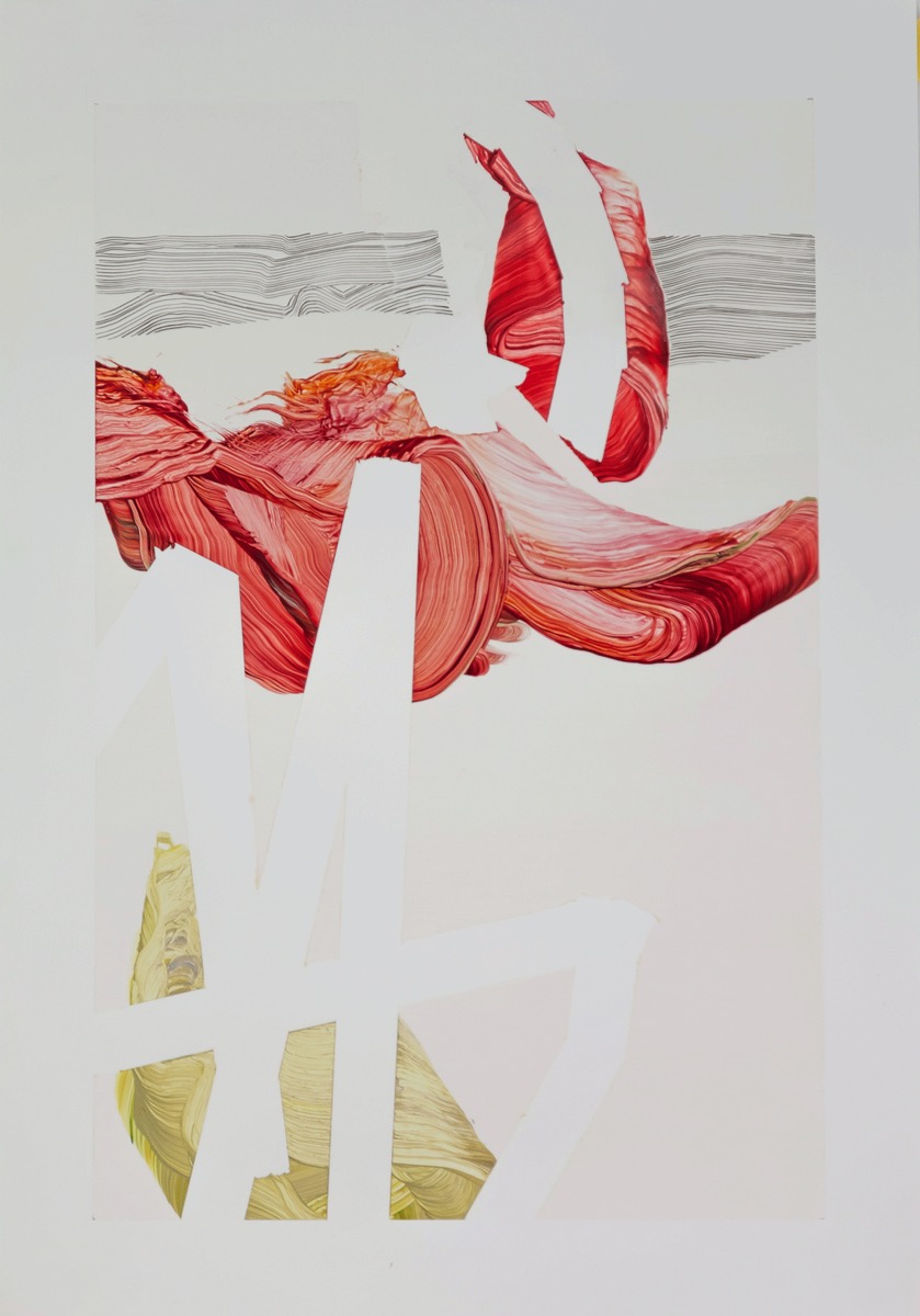Achse, 2018, 64 x 45 cm, Öl auf Papier