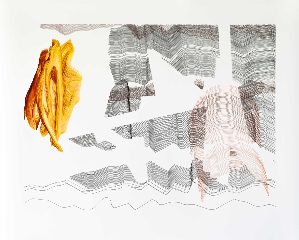 Alba, 2019, 80 x 100 cm, Öl und Tusche auf Papier
