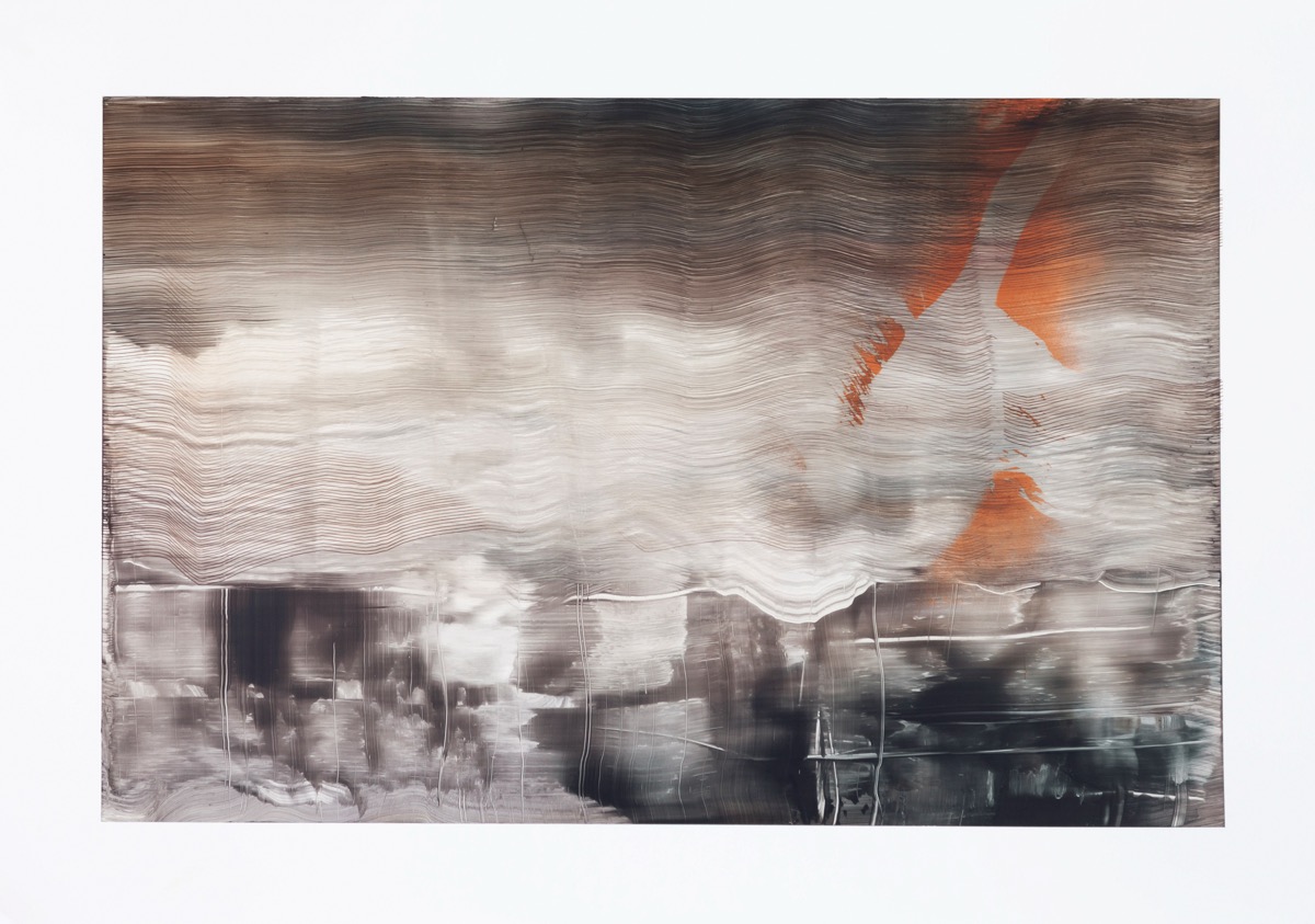 Telegraph, 2017, 45 x 64 cm, &Ouml;l auf Yupo Papier