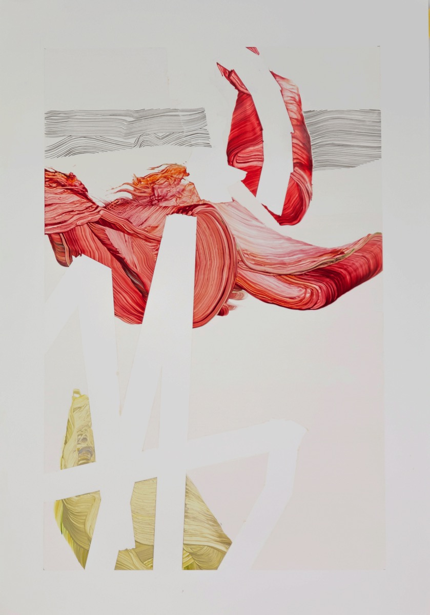 Achse, 2018, 64 x 45 cm, &Ouml;l auf Papier