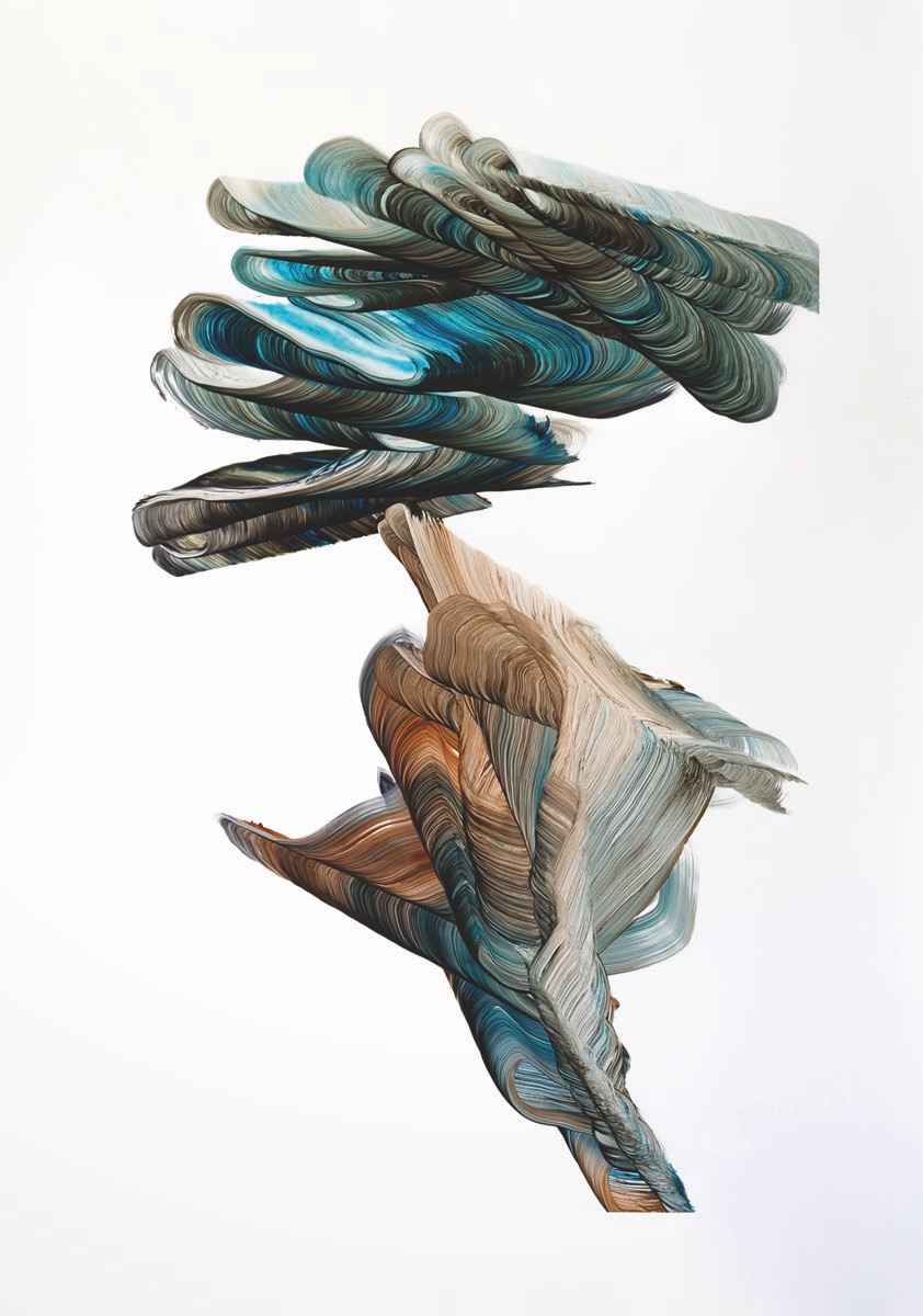 Leptos, 2019, &Ouml;l auf Papier, 70 x 100 cm