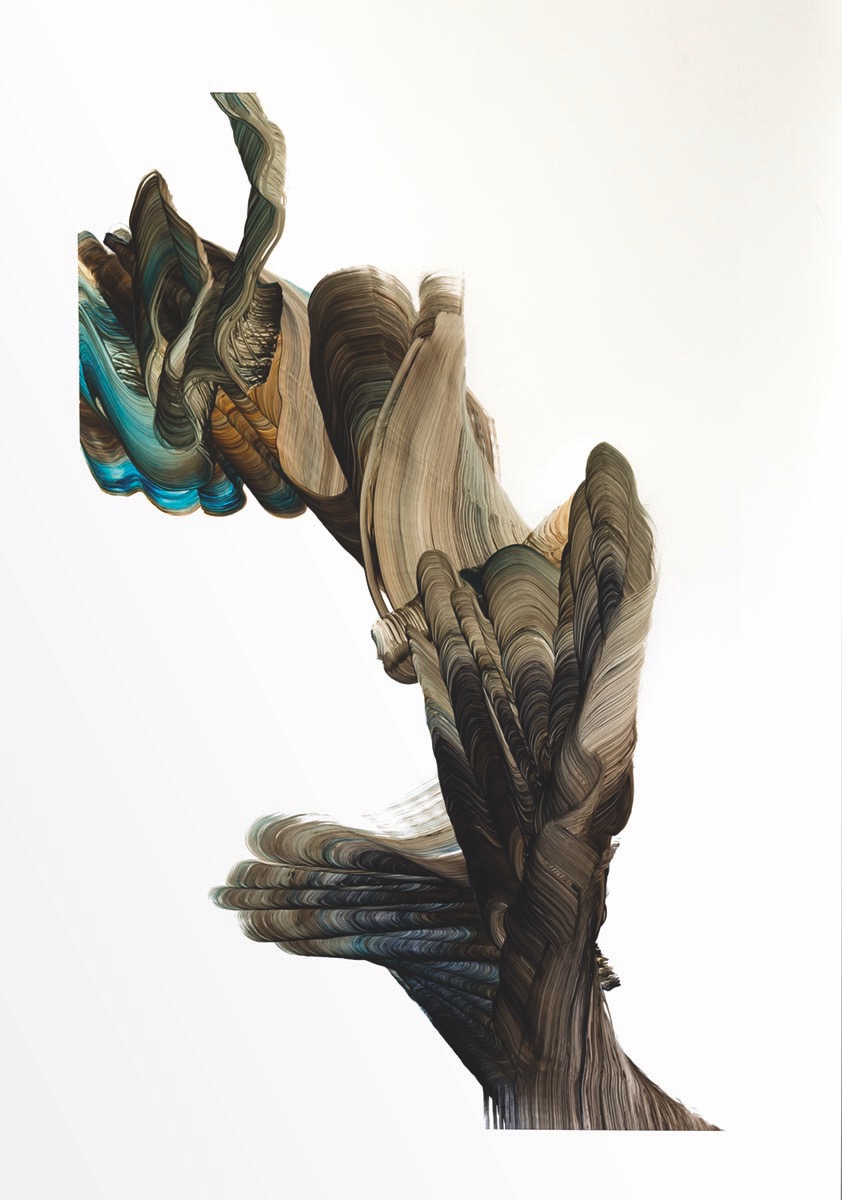 Mistra, 2019, &Ouml;l auf Papier, 70 x 100 cm